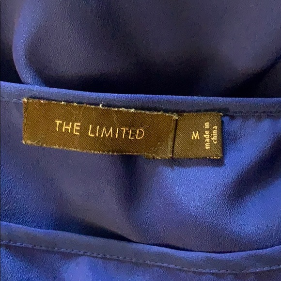 TheLimited Colorblock Peplum Top Gray/Blue SzM EUC - Picture 4 of 5